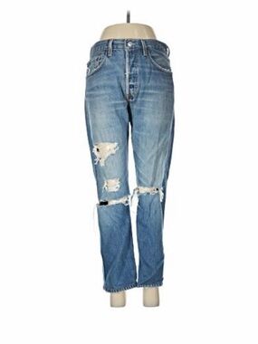 RE/DONE Women’s Levi’s 501 Jeans Blue Medium Wash Distressed 5-Pocket Sz 28